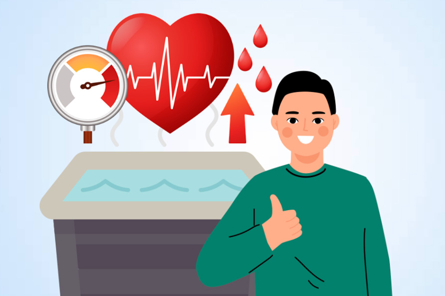 ある研究によると、夕方に熱いお風呂に入ると、昼または午後よりも血圧を下げる効果が高いことが示されています。イラスト:ディン・ティエン