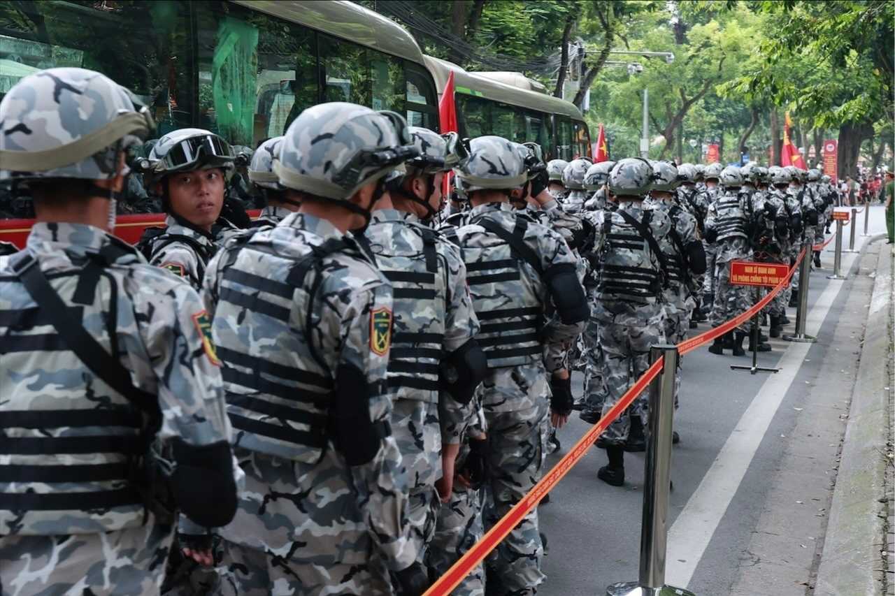 Khoi chien si dac nhiem du tai diem tap ket. Anh: Hai Nguyen