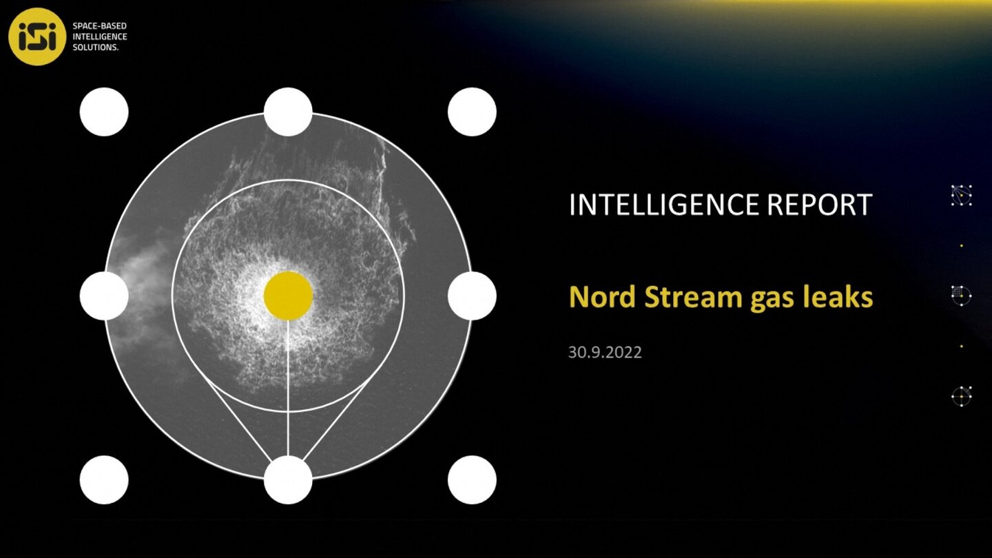 발트해의 스웨덴 배타적 경제 수역에 있는 노르트 스트림 파이프라인에서 누출되는 가스. 사진: AFP