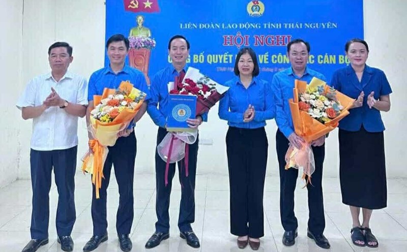 The Thai Nguyen Provincial Federation of Labor held a conference to announce decisions on personnel work. Photo: Thai Nguyen Trade Union