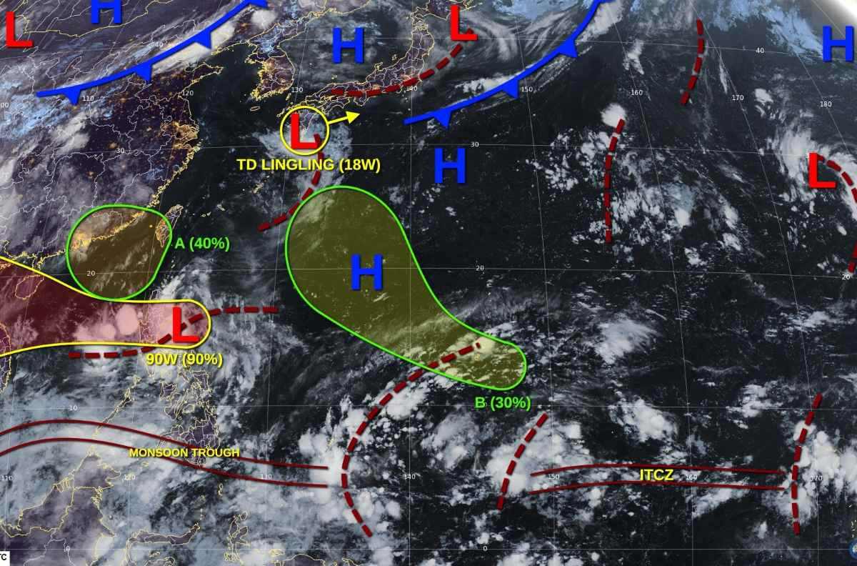 Trung tam Canh bao bao Lien hop My (JTWC) du bao ap thap 90W. Anh: JTWC