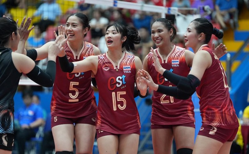 The Thai women's volleyball team competed on the opening day of the 2025 World Championship. Photo: VFV