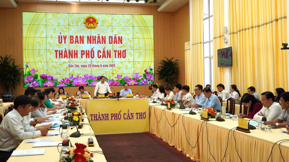 Scene of the working session of the National Assembly's Economic and Financial Committee Working Group with Can Tho City. Photo: Phuong Anh