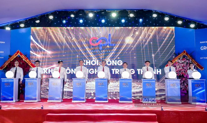 Khoi cong du an Dau tu xay dung ha tang KCN Trung Thanh. Anh: Pham Trong