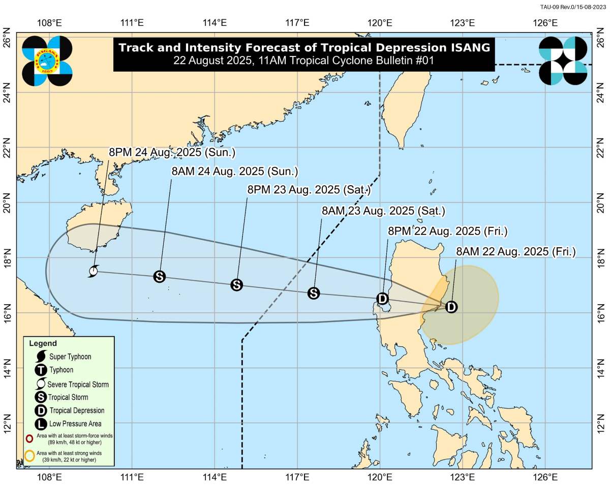 Du bao duong di cua ap thap nhiet doi Isang. Anh: PAGASA