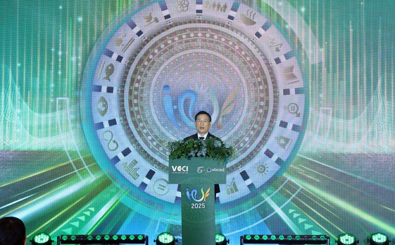 Deputy Prime Minister Ho Duc Phoc called on the Vietnamese business community to be proactive, courageous and pioneering on the journey of development and building sustainable values. Photo: VGP