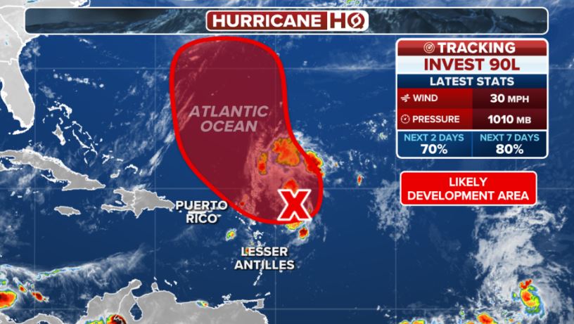 Ap thap 90L. Anh: Fox Weather