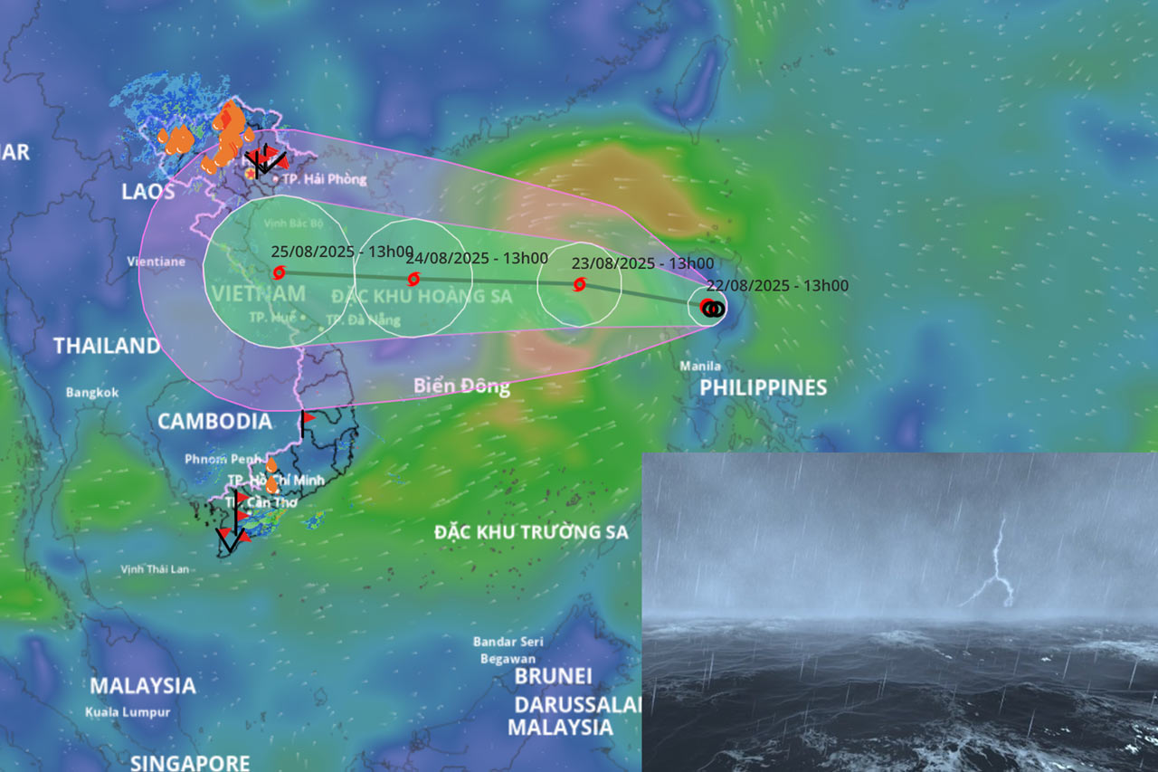 Forecast of bad weather due to the formation of storm No. 5 Kajiki