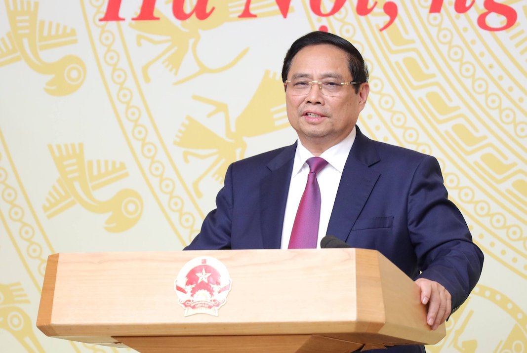 Thu tuong Pham Minh Chinh bieu duong ket qua dat duoc cua nganh Giao duc. Anh: Tran Hiep