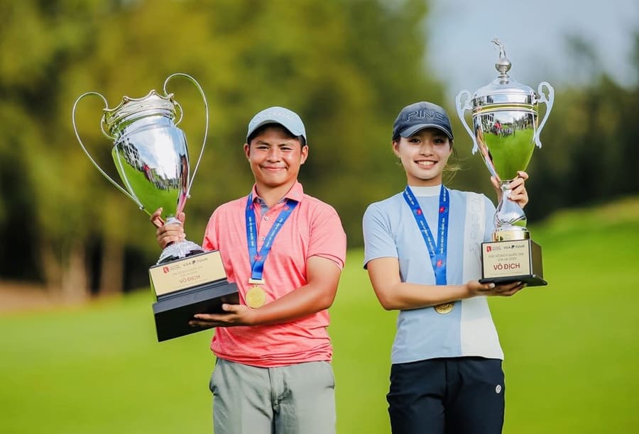 Two champions of the 2025 National Golf Tournament. Photo: VGA