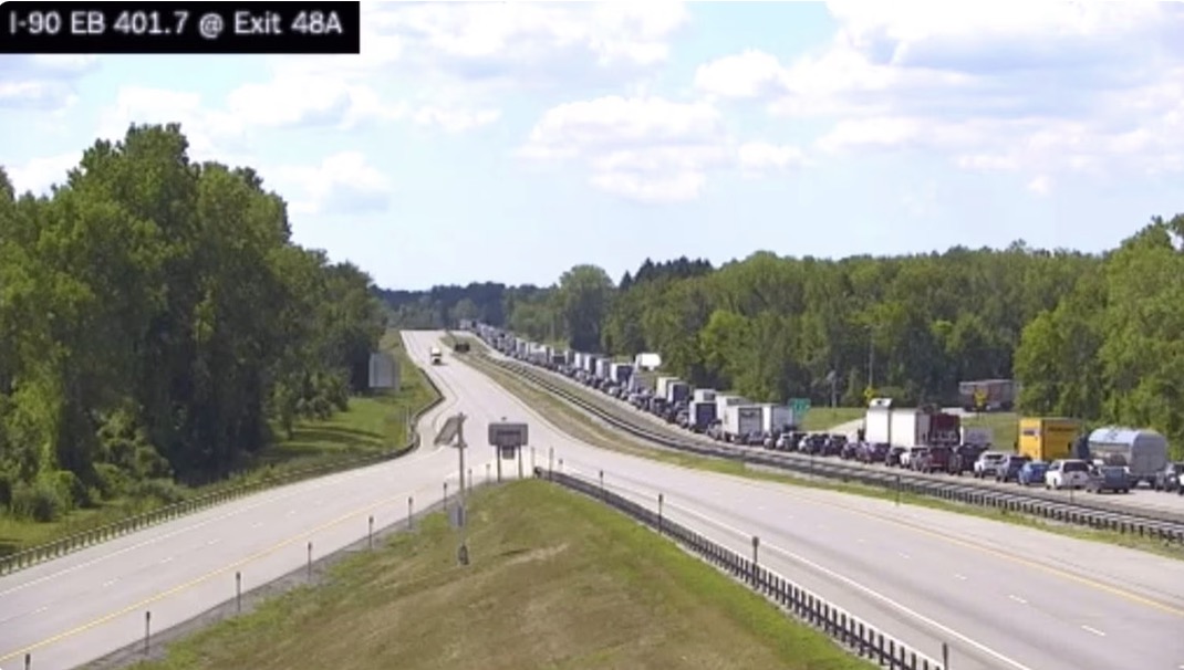 The route where the bus accident occurred. Photo: NYS Thruway Authority