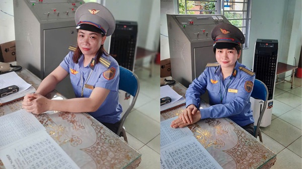 Hai nu nhan vien gac chan dung cam ngan chan vu tai nan duong sat. Anh: VNR