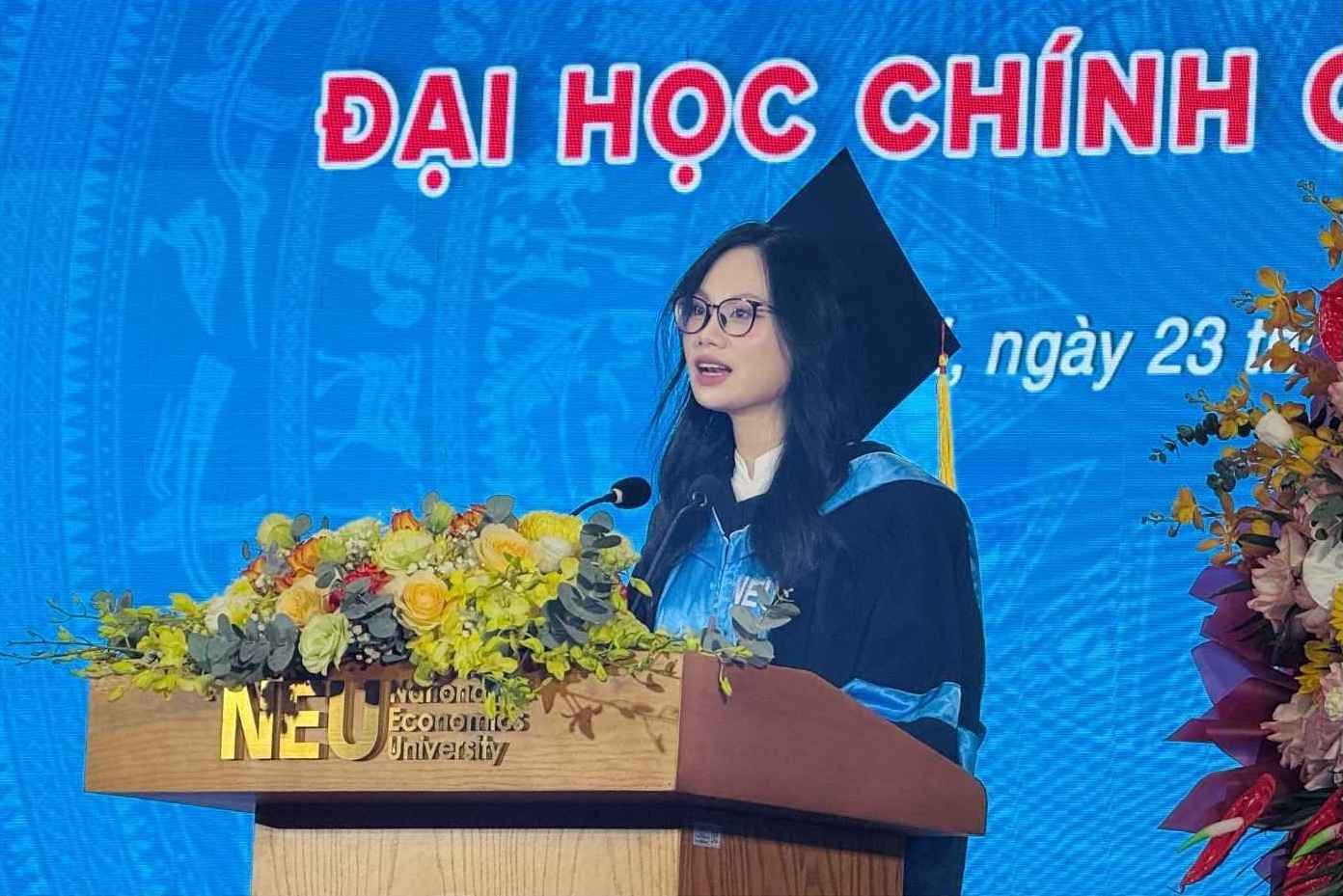 Em Nguyen Thi Thanh Minh - tan cu nhan chuyen nganh Kinh te Dau tu 63B Dai hoc Kinh te Quoc dan. Anh: Phuong Anh
