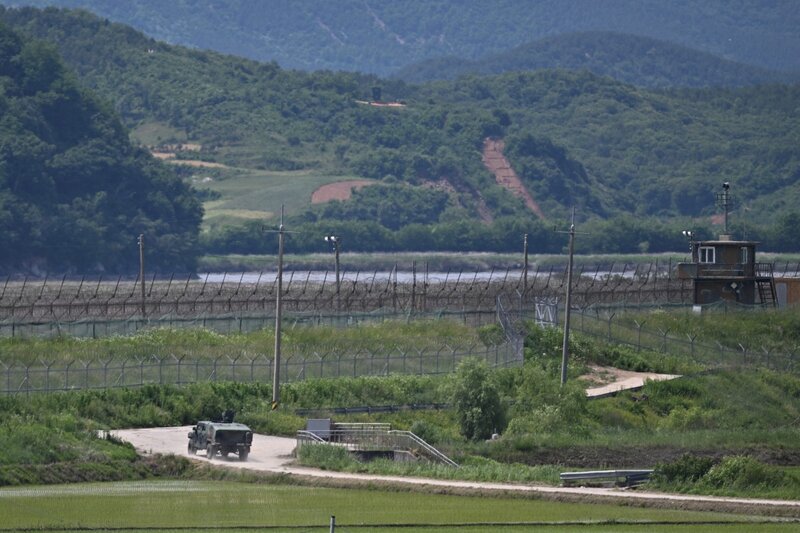 북한과 한국 간의 공동 국경 지역. 사진: AFP