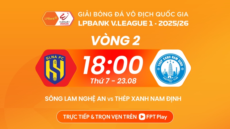 Song Lam Nghe An meets Nam Dinh in round 2 of V.League. Photo: FPT Play