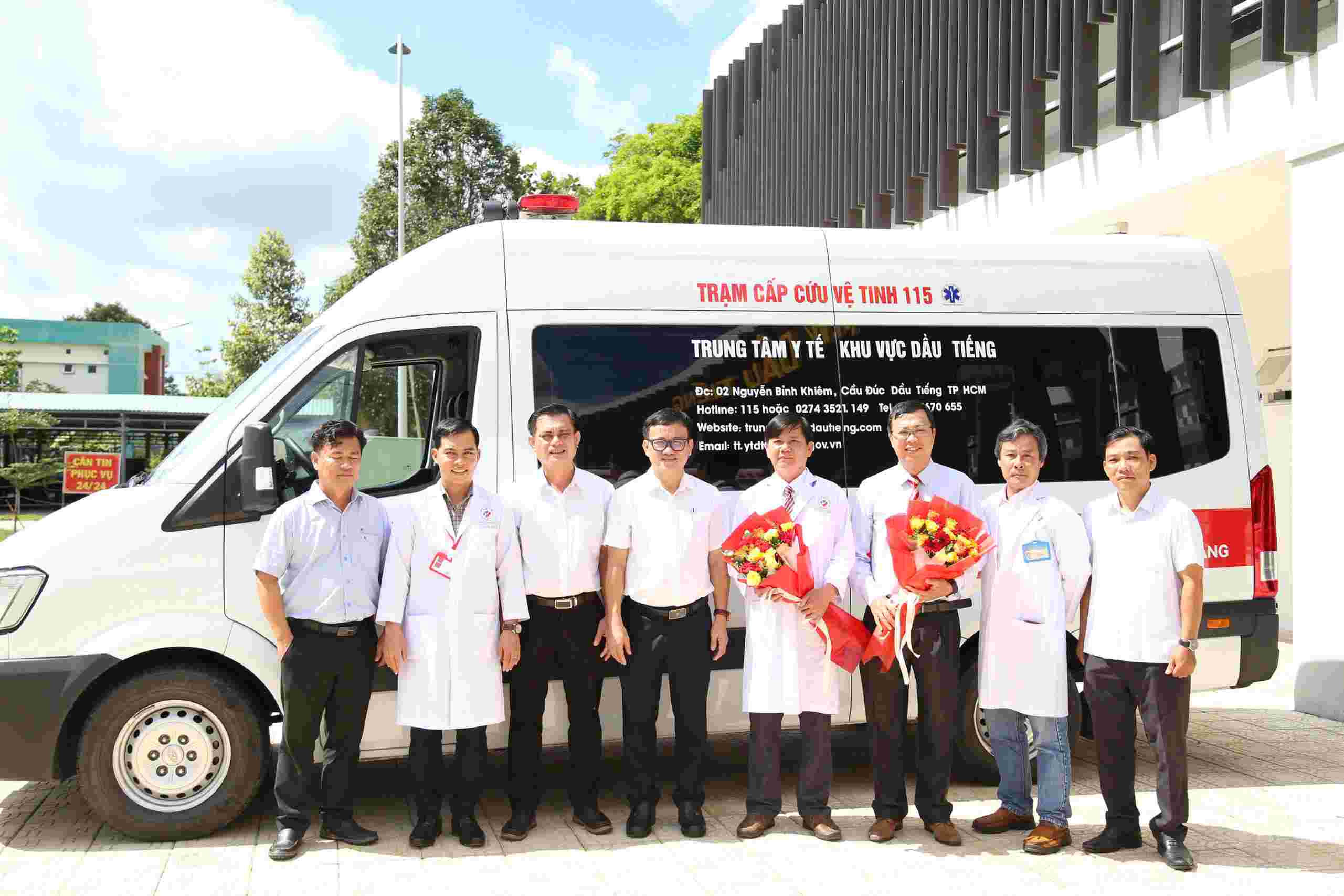 Launch of the 115 satellite emergency station at the Dau Tieng Regional Medical Center. Photo: Provided by Dr. Huynh Minh Chin