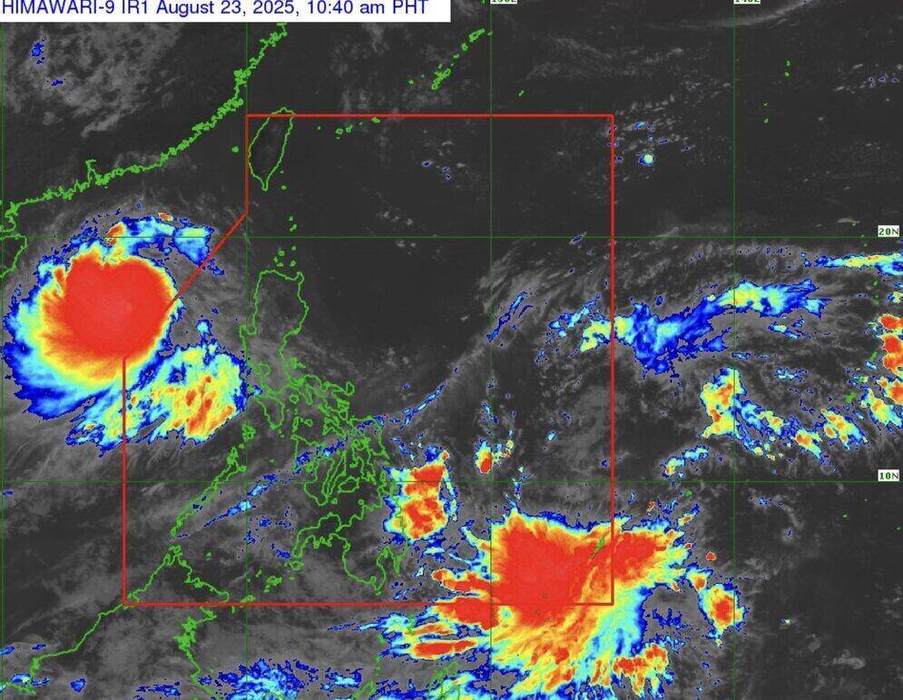 Tormenta numero 5 en el Mar del Este Kajiki y depresion cerca del Mar del Este 08f. Foto: PAGASA