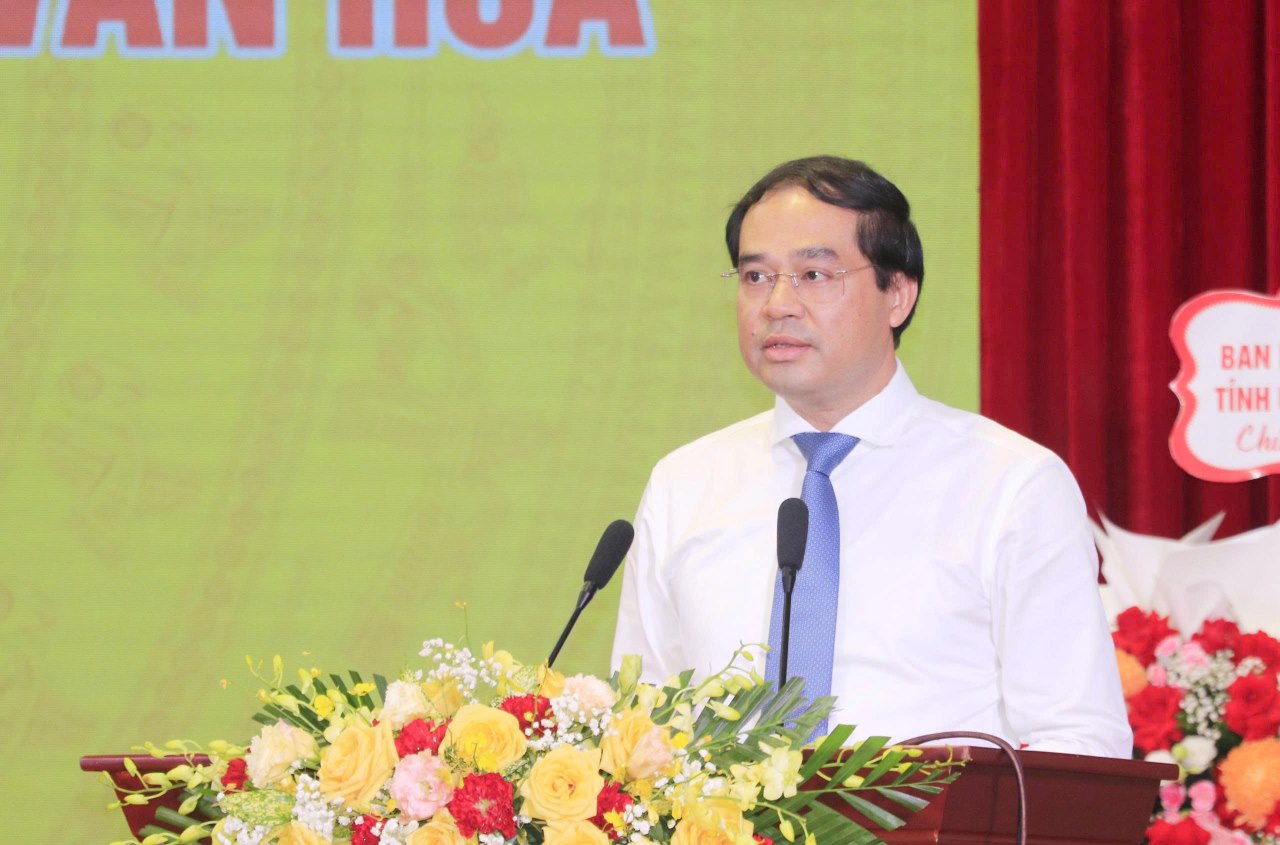 Bi thu Tinh uy Lao Cai Trinh Xuan Truong phat bieu chi dao tai le ky niem. Anh: Van Duc.