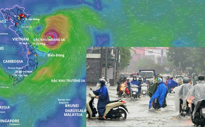 Storm No. 5 is forecast to cause widespread heavy rain from tonight, August 24. Storm location source: Vietnam Disaster Monitoring System