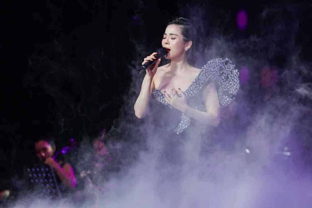 Le Quyen resolutely returned to Hanoi with the music night "Autumn Festival for the People". Photo: Character provided