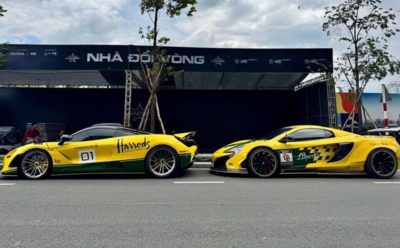 The McLaren 650S Spider and 720S supercar pairing with racing style appeared in Ho Chi Minh City. Photo: Phuong Ngo