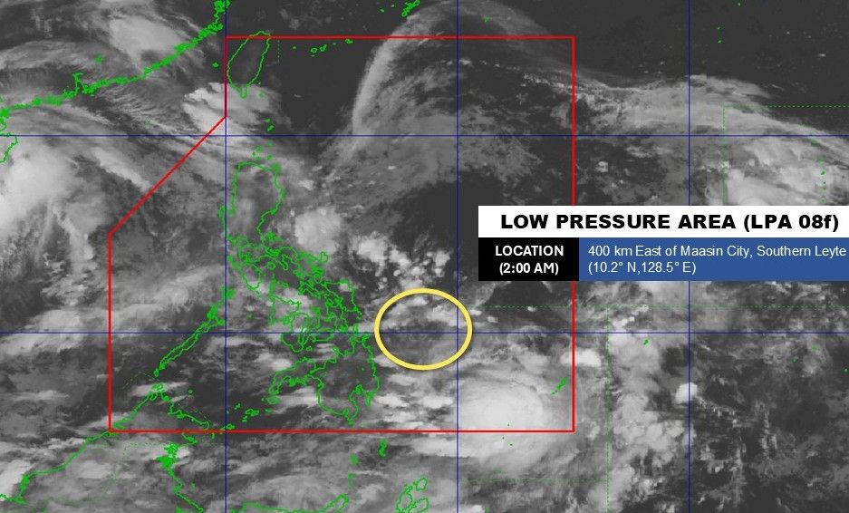 8월 25일 2시 현재 제5호 태풍 이후 저기압 위치 사진: PAGASA