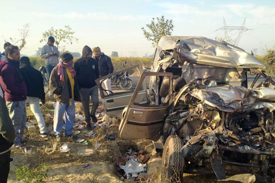 The scene of another traffic accident in February 2025 in the Indian state of Uttar Pradesh. Photo: Xinhua