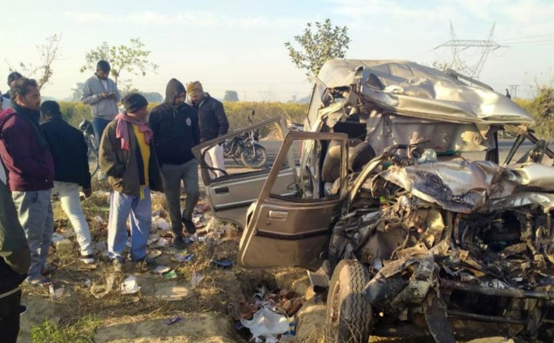 The scene of another traffic accident in February 2025 in the Indian state of Uttar Pradesh. Photo: Xinhua