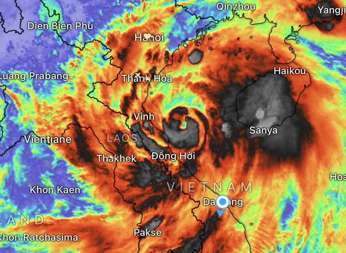 Banda de nubes de circulacion extremadamente grande de la tormenta numero 5 Kajiki a las 9:10 am del 25 de agosto. Foto: Tormenta en el noroeste del Pacifico