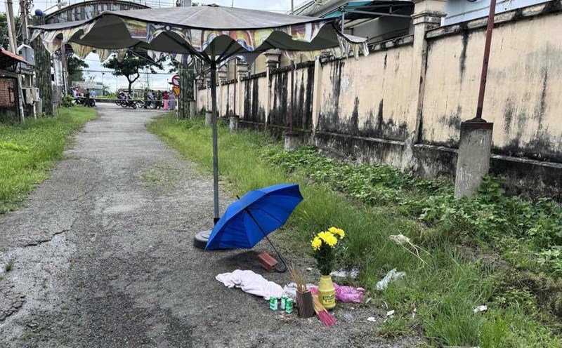 Scene of the discovery of a newborn baby's body in Ho Chi Minh City