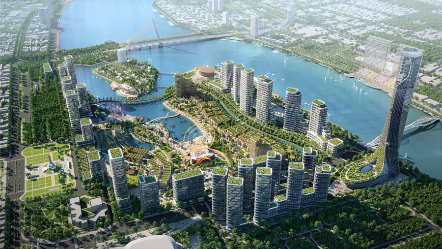 Sieu du an Da Nang Downtown giu vai tro chien luoc trong dinh huong phat trien kinh te dem cua Da Nang. Anh: Sungroup