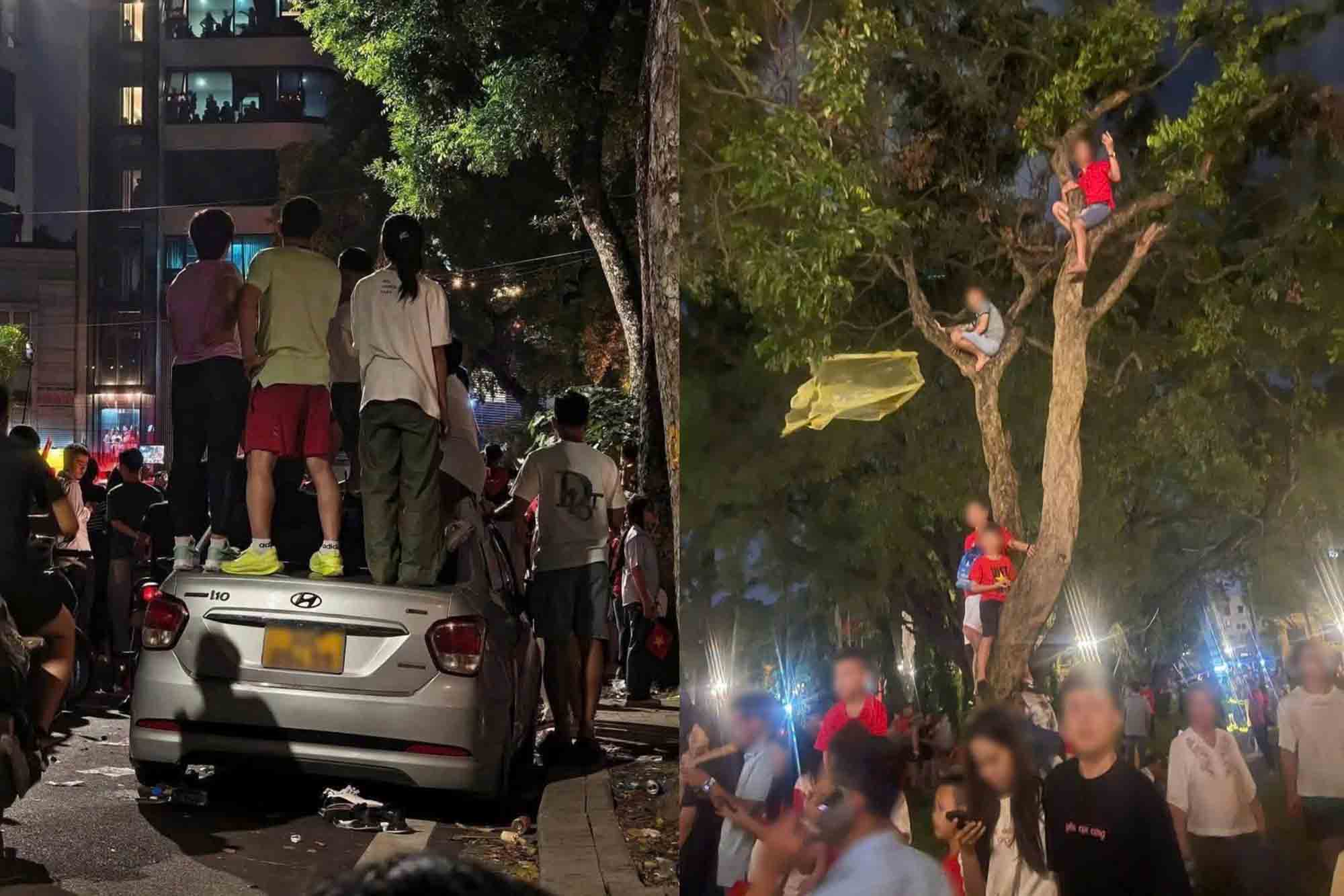 Một số hình ảnh không đẹp trong buổi tổng hợp luyện diễu binh, diễu hành ngày 24.8. Ảnh: Sông Lam 