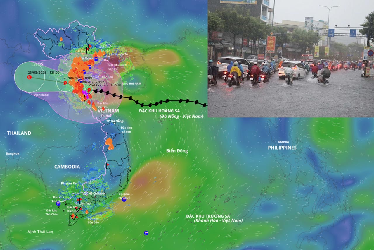 台風5号カキキは、ゲアン省 - ハティン省沿岸地域に位置しており、風速は14〜15mです。