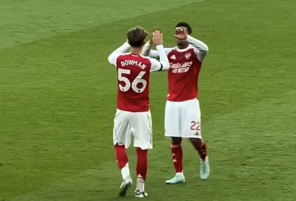 Max Dowman (number 56) made his Premier League debut. Photo cut from video