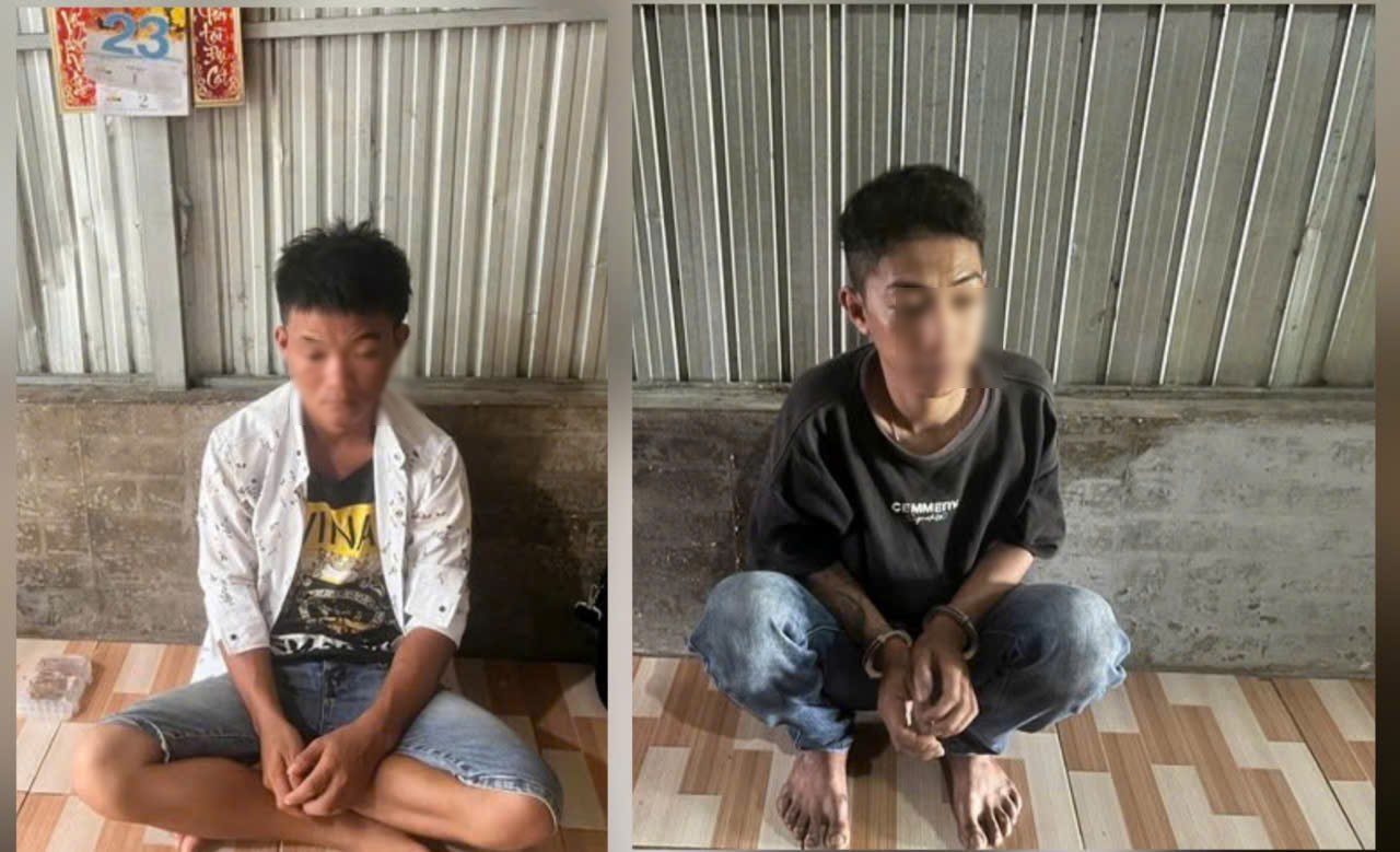 Các đối tượng sử dụng trái phép chất ma túy bị bắt. Ảnh: Công an tỉnh Đồng Tháp