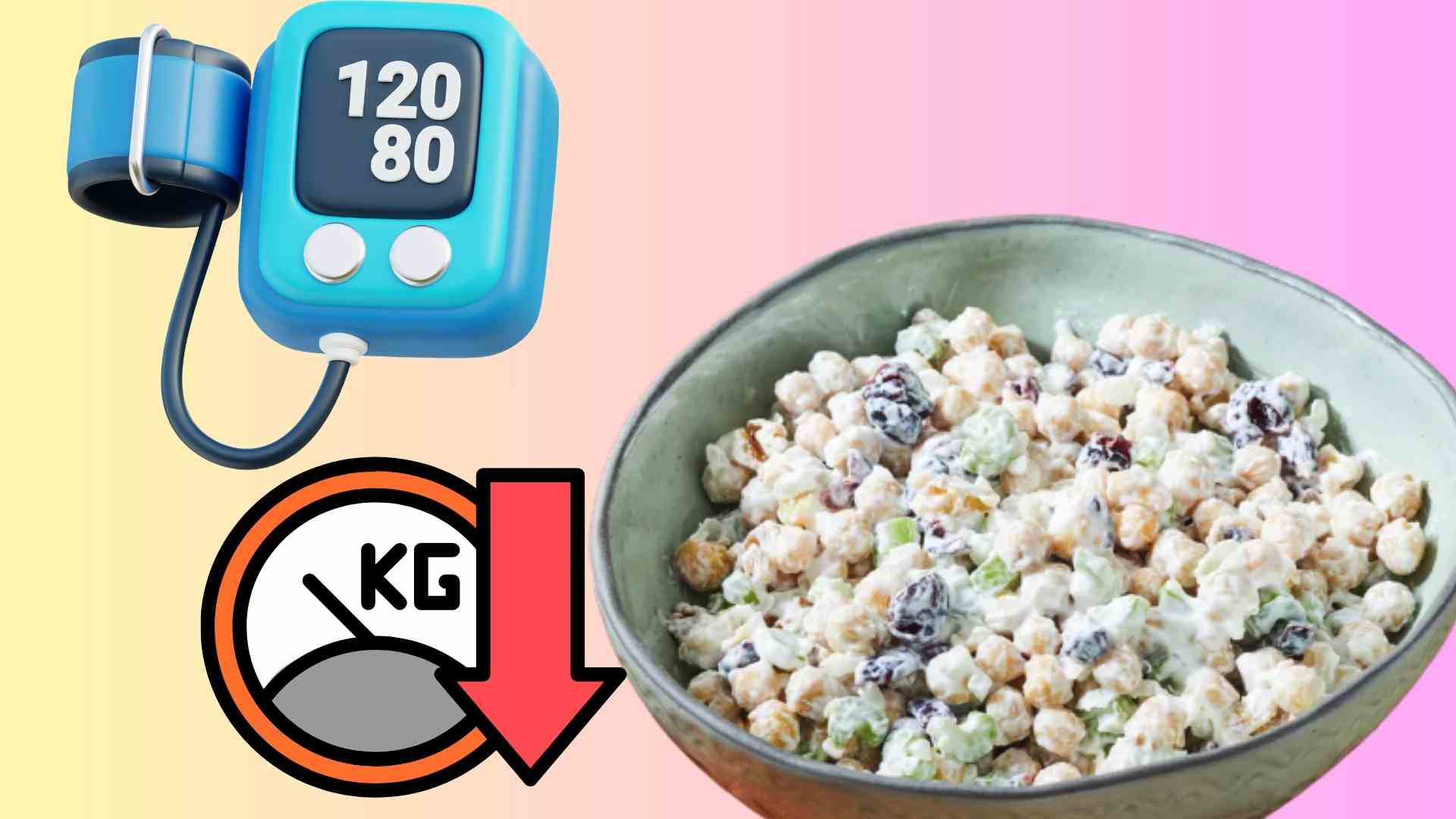 Chickpea - cranberry - walnut salad helps lose weight. Graphics: Ha May