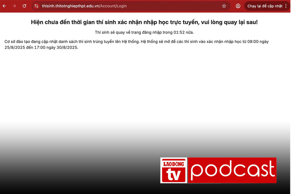 Morning news August 26: Ministry of Education and Training explains the problem of the admission confirmation system error