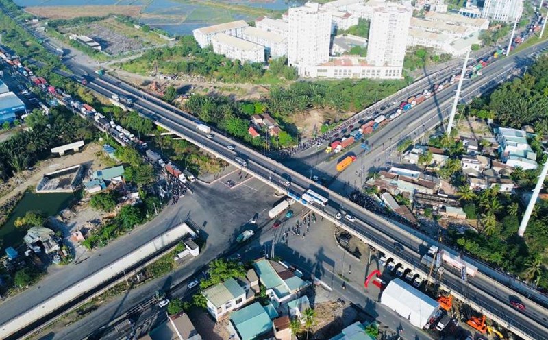Image of My Thuy intersection in Ho Chi Minh City seen from above. Photo: Anh Tu