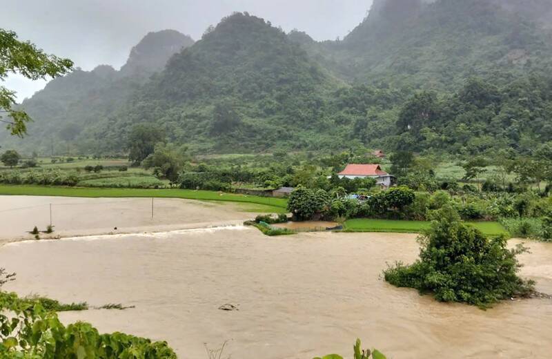 Son La省のMuong Coiコミューンで、大雨が長引いて作物が浸水しています。写真:Truong Son