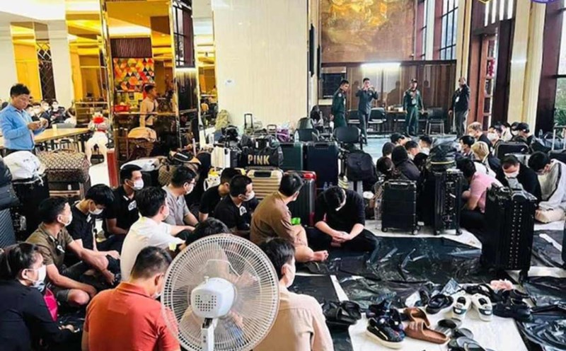 Police bust Cambodia's online scam in coastal city of Sihanoukeville, March 2025. Photo: Police Preah Sihanouk