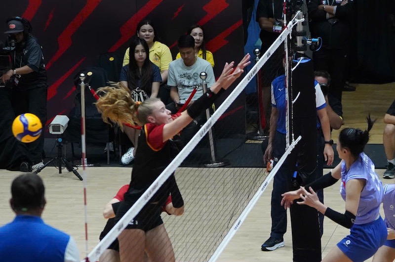 German women's volleyball team in the match against Vietnam. Photo: VFV
