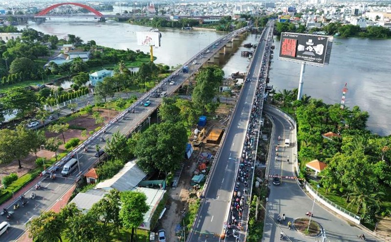 Image of Binh Trieu 1 and 2 bridges seen from above. Photo: Anh Tu