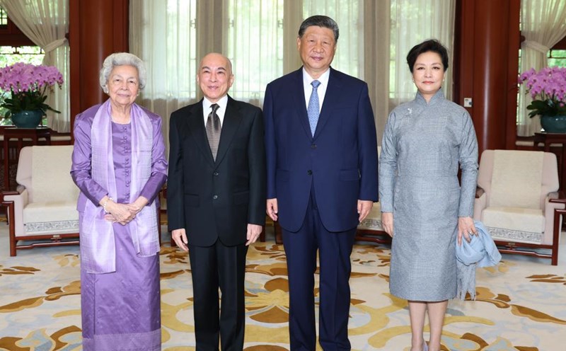 General Secretary and President of China Xi Jinping and his wife Peng guan will meet with Cambodian King Norodom Sihamoni and Queen Norodom Monineath Sihanouk in Beijing, on August 26, 2025. Photo: Xinhua
