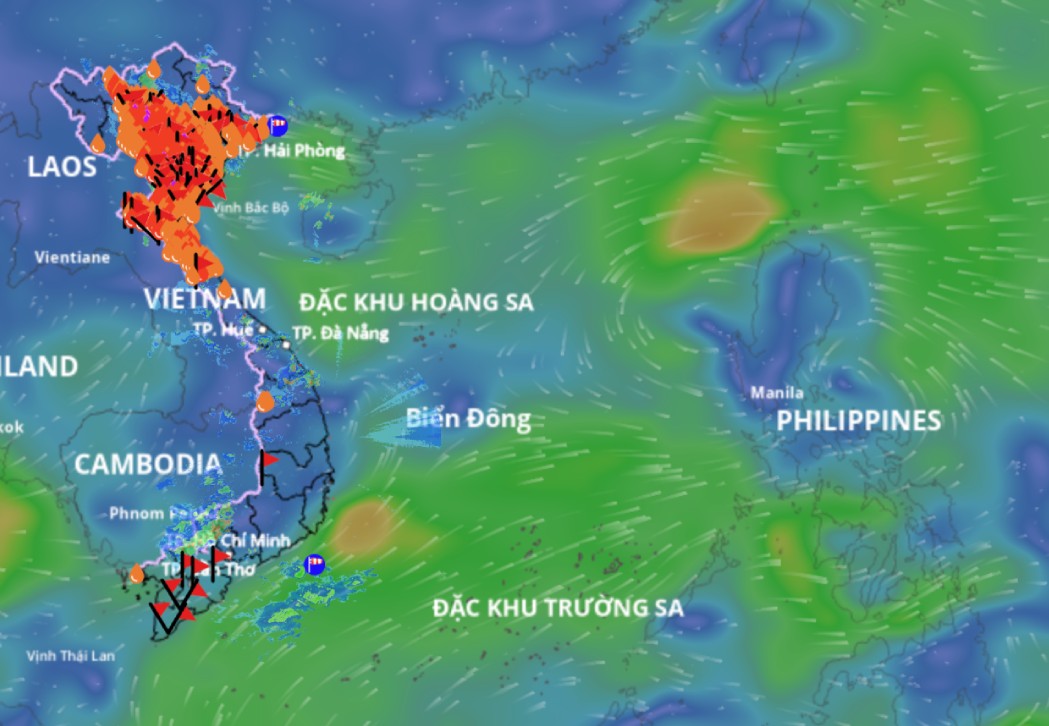 After storm No. 5, a low pressure area east of the Philippines is about to enter the East Sea. Source: Natural Disaster Monitoring System