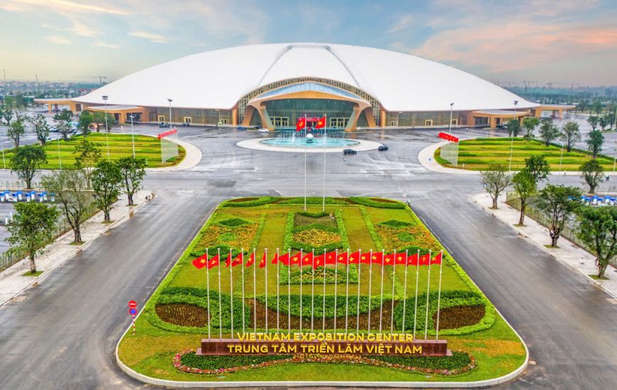 Overview of the National Exhibition Center (Dong Anh, Hanoi) where the national achievements exhibition "80 years of independence - freedom - Happiness" takes place. Photo: Hai Nguyen