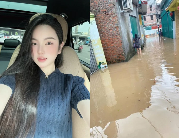 Chu Thanh Huyen quay canh nuoc ngap vao sang 26.8. Anh chup tu video