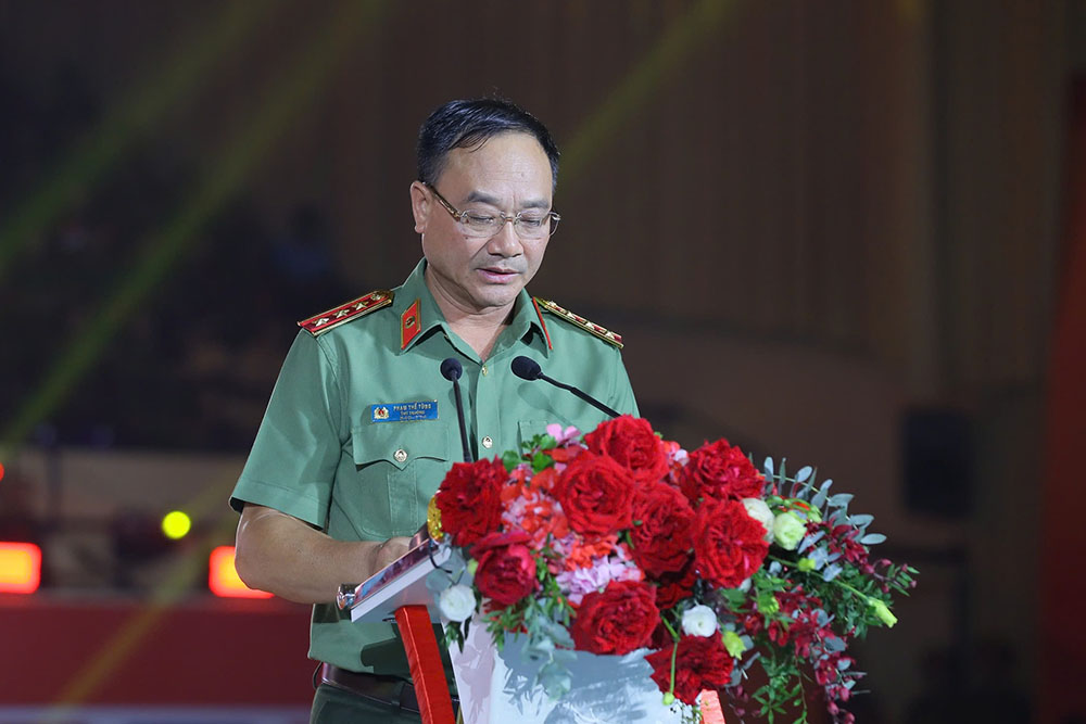 Thu truong Bo Cong an Pham The Tung phat bieu. Anh: Hoang Phong
