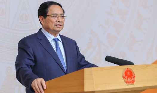 Thủ tướng Chính phủ Phạm Minh Chính yêu cầu khẩn trương trình Quốc hội cơ chế, chính sách đặc biệt, đột phá thực hiện hội nhập quốc tế. Ảnh: VGP