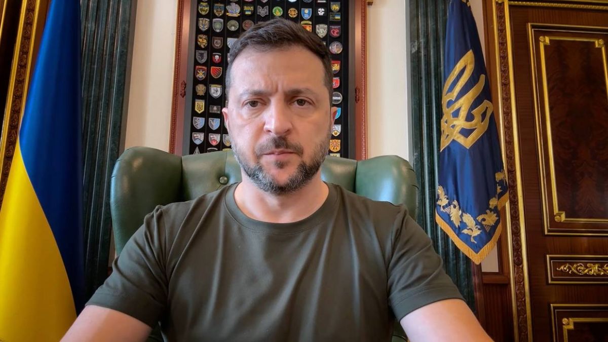 8월 26일 일간 연설 중인 볼로디미르 젤렌스키 우크라이나 대통령 사진: 우크라이나 대통령실