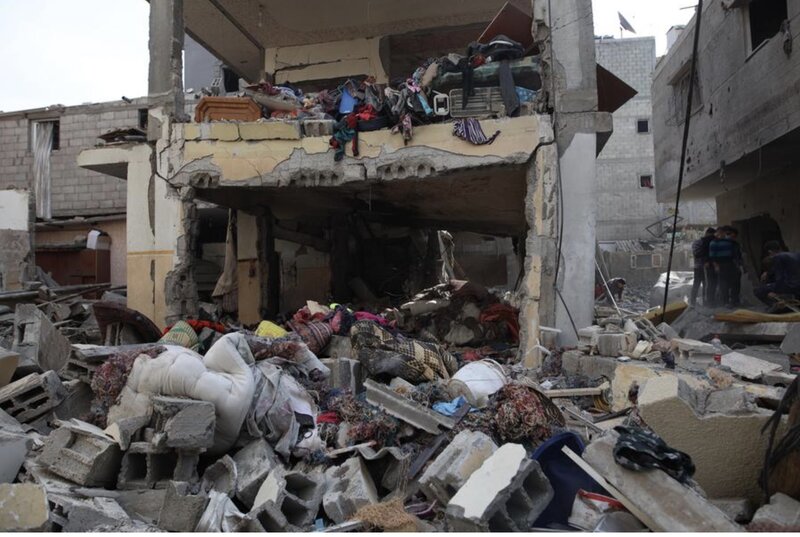 가자 지구에서 이스라엘의 공격으로 파괴된 지역. 사진: 신화통신